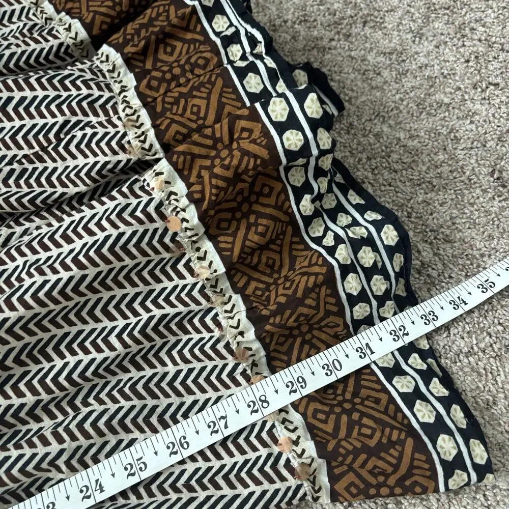 White Stag Boho Tiered Maxi Skirt Brown Festival Hippie Gypsy Cottagecore Size L - Picture 13 of 16